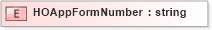 XSD Diagram of HOAppFormNumber in schema xmlife2_20_01_xsd (Acord - Life, Annuity & Health Standards Program)
