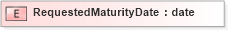XSD Diagram of RequestedMaturityDate in schema xmlife2_20_01_xsd (Acord - Life, Annuity & Health Standards Program)