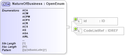 XSD Diagram of NatureOfBusiness in schema acord-pcs-v1_16_0-ns-nodoc-codes_xsd (Acord - Property & Casualty/Surety Standards Program)