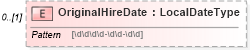 XSD Diagram of OriginalHireDate in schema enrollment_xsd (HR-XML - Human Resources XML)