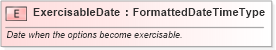 XSD Diagram of ExercisableDate in schema fields_xsd (HR-XML - Human Resources XML)