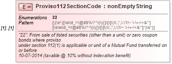 XSD Diagram of Proviso112SectionCode in schema itr-6_2018_master_xsd (Income Tax Department India ITR-6)