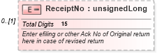 XSD Diagram of ReceiptNo in schema itr-7_2018_master_xsd (Income Tax Department India ITR-7)