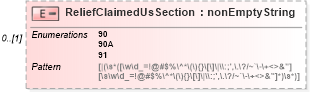 XSD Diagram of ReliefClaimedUsSection in schema itr-7_2018_master_xsd (Income Tax Department India ITR-7)