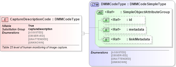 XSD Diagram of CaptureDescriptionCode in schema ansi-nist_xsd (National Information Exchange Model (NEIM))