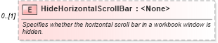 XSD Diagram of HideHorizontalScrollBar in schema excel_xsd (Microsoft Office 2003 Reference Schemas)