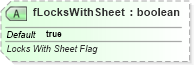 XSD Diagram of fLocksWithSheet in schema dml-spreadsheetdrawing_xsd (Office Open XML (OOXML / OpenXML / Ecma 376))