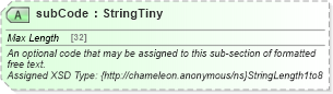 XSD Diagram of subCode in schema common_4_0_0_xsd (Open Travel (OTA))