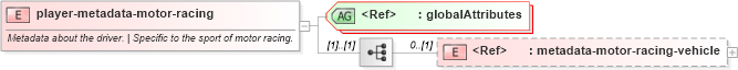 XSD Diagram of player-metadata-motor-racing in schema sportsml-specific-motor-racing_xsd (SportsML)