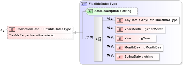 XSD Diagram of CollectionDate in schema screenings_xsd (HR-XML - Human Resources XML)