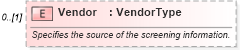 XSD Diagram of Vendor in schema screenings_xsd (HR-XML - Human Resources XML)