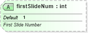 XSD Diagram of firstSlideNum in schema pml-presentation_xsd (Office Open XML (OOXML / OpenXML / Ecma 376))