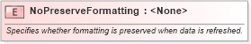 XSD Diagram of NoPreserveFormatting in schema excel_xsd (Microsoft Office 2003 Reference Schemas)