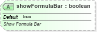 XSD Diagram of showFormulaBar in schema sml-workbook_xsd (Office Open XML (OOXML / OpenXML / Ecma 376))
