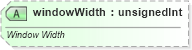 XSD Diagram of windowWidth in schema sml-workbook_xsd (Office Open XML (OOXML / OpenXML / Ecma 376))