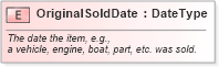XSD Diagram of OriginalSoldDate in schema fields_xsd (Standards for Technology in Automotive Retail)